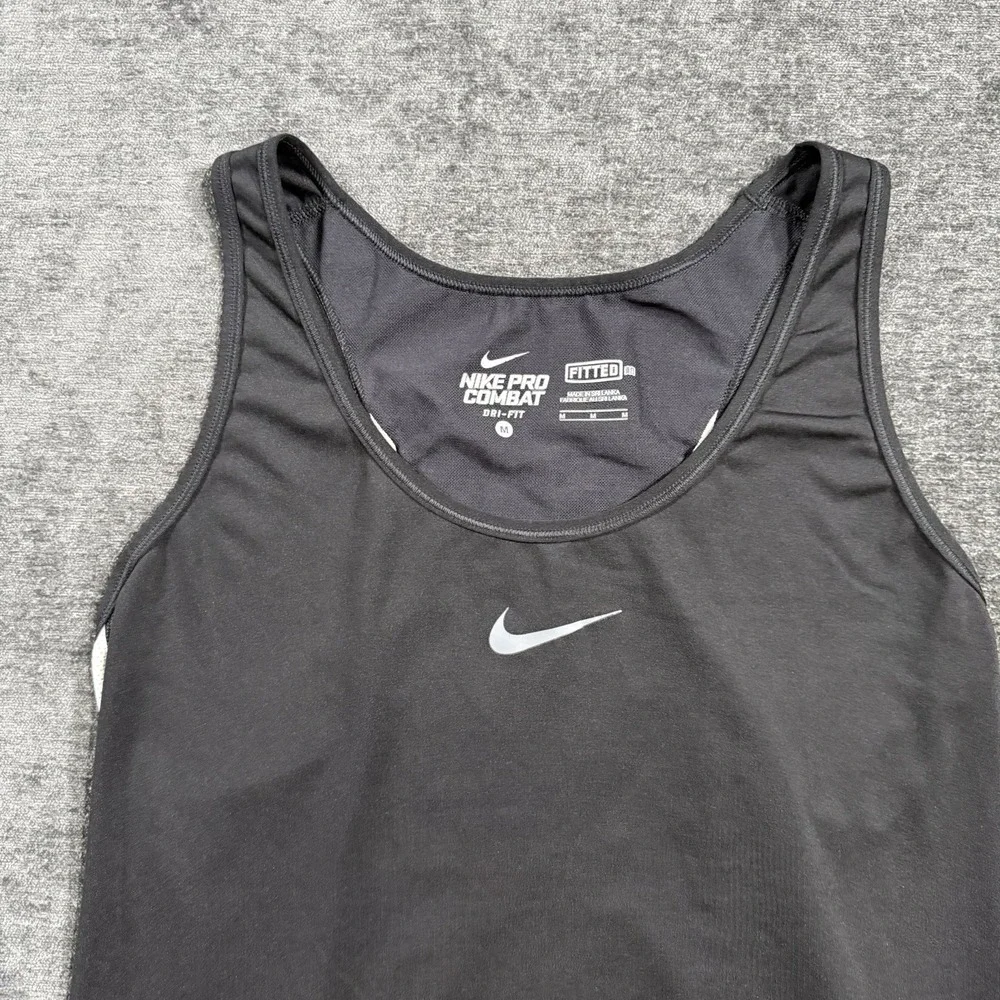 Nike Pro Combat‎ Dri-Fit Fitted Women's Black Tank-Top Size Medium Activewear